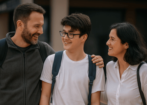 Family supporting child with ADHD